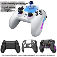 Placa frontal magnética intercambiable para gamepad con joystick de gatillo Hall para controlador de detección de movimiento de seis ejes, iluminación RGB y macros