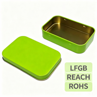 Caja de Metal Rectangular de Dos Piezas Color Verde Lima Personalizada con Tapa e Interior Dorado para Regalos, Dulces, Té, Venta al Por Mayor, Fábrica OEM