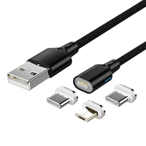 3in1 3A cable usb magnetic data transmission metal magic magnetic usb data cable 2.4a high speed charging magnetic cable