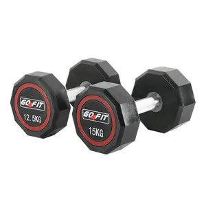 Özel Logo Dumbbells Mancuernas spor ekipmanları poliüretan dambıl 2.5KG-50KG çelik üretan kaplı dambıl