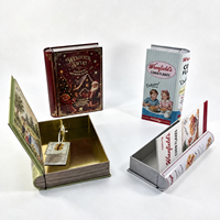 Boîte en métal personnalisée en forme de livre, multi-tailles, avec charnière, pour emballage cadeau de chocolats, bonbons et biscuits – Vente en gros