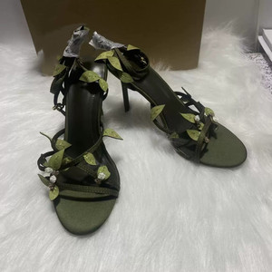 New Arrival Women's Dark Green High Heel Sandals with <b>Leaf</b> Embellishments - Versatile Sexy Casual Footwear for Ladies - Product Image 2