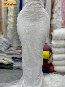 Vestidos de Novia de Lujo al por Mayor, Diseño de Encaje Francés 3D, <span class=keywords><strong>Flores</strong></span> Bordadas con Lentejuelas, Tul con Cuentas, Totalmente con Lentejuelas - Product Image 2