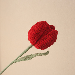 Arrangement de fleurs artificielles en fil de tulipe tricoté à la main Kexiang pour la décoration de la maison et les cadeaux - Product Image 4