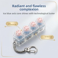 Porte-clés anti-stress lumineux bleu en forme de patte de chat Kawaii, interrupteur de clavier mécanique en PVC, jouet sensoriel, cadeau