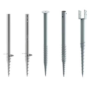 <span class=keywords><strong>Poteau</strong></span> d'ancrage à vis de fondation en acier au carbone Q235B galvanisé à chaud, entièrement fileté, diamètre 76-114 mm pour projets de fondations - Product Image 1