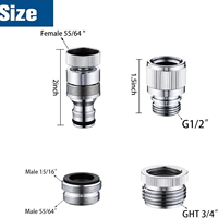 Ensemble de 3 pièces pour tuyau de douche de connexion d'évier/tuyau d'arrosage/robinet d'évier de machine à laver portable adaptateur de robinet à connecteur rapide