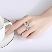 Cincin Kawin Perak 925 Asli Berlian 1 Karat Potongan Brilian Lulus Uji Warna D Moissanite Set Perhiasan Wanita Berkualitas Tinggi