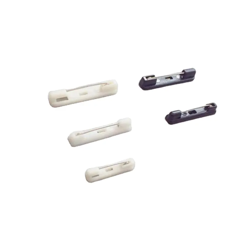 중국 공장에서 만든 접착제가없는 도매 플라스틱 안전 핀 작업 라이센스 배지 안전 핀