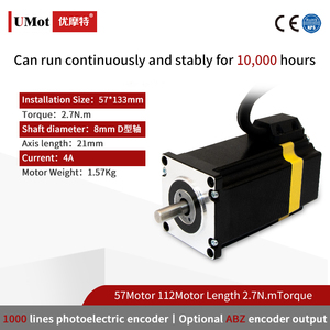 Umot 2 cụm từ lai vòng khép kín <span class=keywords><strong>NEMA</strong></span> <span class=keywords><strong>23</strong></span> bộ động cơ bước 2.7nm 21mm trục 21mm bộ mã hóa DC 2.6V 4A phù hợp với bộ dụng cụ <span class=keywords><strong>CNC</strong></span> <span class=keywords><strong>3</strong></span> trục - Product Image 4