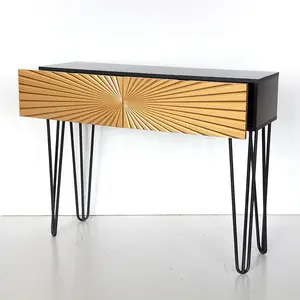 Table console moderne de luxe en métal avec rangement pour l'entrée du salon ou de l'hôtel