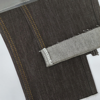 Tissu denim réactif marron 10,3 oz en coton, polyester et élasthanne, sergé 3/1, double cœur extensible, teint écologiquement, 68/69 pouces, pour jeans