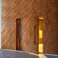 Panneau mural en bois texturé 3D pour fond de télévision, décoration intérieure d'hôtel, café, revêtement en mosaïque de bois dur recyclé pour la maison