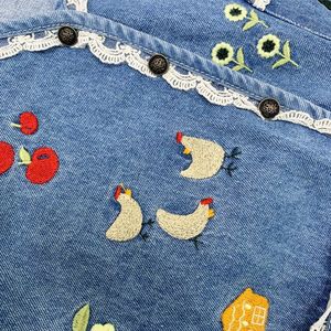 Vêtements d'été et de printemps pour enfants, veste en jean brodée de dentelle pour filles, veste de mode pour bébé, vêtements pour bébé - Product Image 4