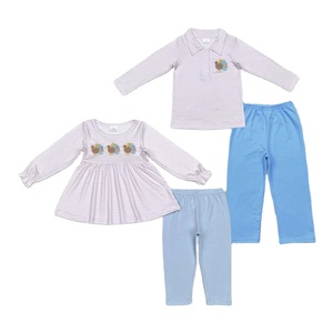 Ensemble 2 pièces pour filles et garçons, haut imprimé dinde avec pantalon, vente en gros, vêtements pour enfants pour Thanksgiving - Product Image 5
