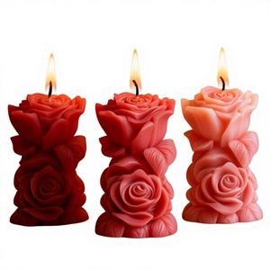 Rose Flower Column <b>Silicone</b> Cake Mold DIY Flower Aromatherapy Candle Mold High Temperature Resistant Food Gradefor <b>Baking</b> - Product Image 2