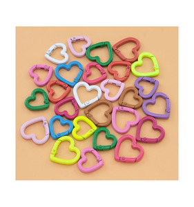 Đầy màu sắc hợp kim kẽm hình trái tim mùa xuân snap clip vòng chìa khóa kim loại tim <span class=keywords><strong>Keyring</strong></span> cho Diy Keychain thủ công mỹ nghệ - Product Image 6