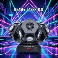 Projecteur à tête mobile 3 têtes LED RGBW 18x10W avec laser, indice de protection IP33, DMX512 pour éclairage de scène, KTV, fêtes et discothèques