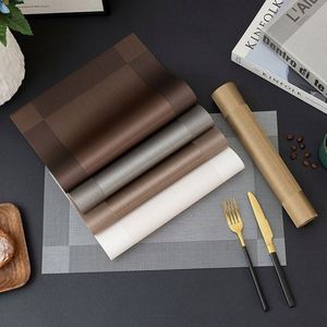 Ensemble de sets de table tissés en PVC de haute qualité pour restaurant, hôtel, dîner, assiette, plat, vaisselle - Product Image 1