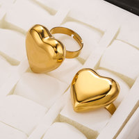 Gaovo Boucles d'oreilles en forme de cœur en acier inoxydable pour femmes, design géométrique minimaliste ouvert, bijoux tendance, imperméables, hypoallergéniques