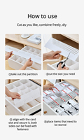 Diviseurs de tiroirs en PP ajustables et combinables librement, 7 cm et 11 cm, pour sous-vêtements, chaussettes et cosmétiques, organisateur de maison