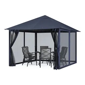 10x10 FT Deck Pátio Gazebo Outdoor Canopy para Lawn Garden Backyard Outside Party Picnic