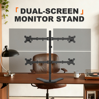 Khcoohoo Quad-Monitorhalterung aus Hochleistungs-Stahllegierung mit Standfuß für 13"-27" Bildschirme, 8kg Tragkraft, 45° Neigung, Auf Lager