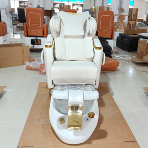 Fauteuil de pédicure électrique professionnel moderne de luxe rose et noir avec massage pour salon de manucure et spa des pieds - Product Image 5