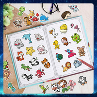 Lot de 50 autocollants personnalisés en vinyle UV pour enfants, motifs animaux mignons, pour décoration personnalisée