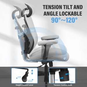 Ergonomic Mesh <b>Office</b> Chair 500LBS Big and Tall, <b>Adjustable</b> Backrest & Lumbar Support, Flip-up Armrests, Lockable Tilt Home <b>Desk</b> - Product Image 4