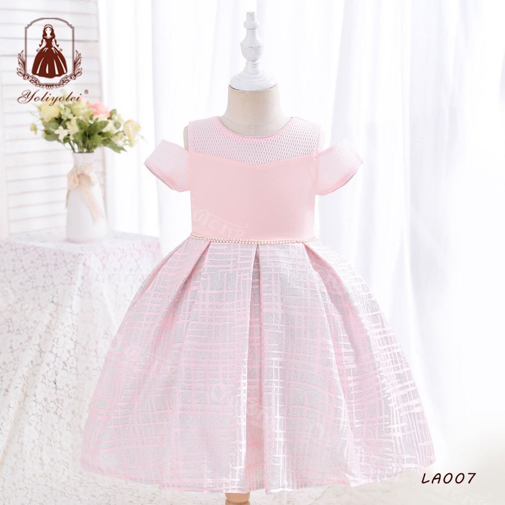 Женское платье с коротким рукавом и открытыми плечами, на возраст от 5 до 9 лет