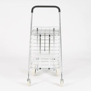 Supermarket <b>Portable</b> Metal Shopping Cart Outdoor Folding <b>Trolley</b> with Crystal Wheel for Beach & Casual Shopping - Product Image 2