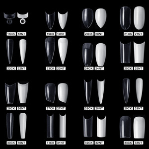 500 pièces de faux ongles naturels blancs, professionnels, artificiels, français, demi-couverture et pleine couverture, 500 pièces de pointes d'ongles - Product Image 4