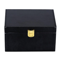 Caja de Bloqueo de Señal RFID Faraday de Cuero PU Negro y Madera, Protección para Llaves de Coche, Escudo Antirrobo, Modelo HY-241009, Hecho en China