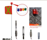 Barres lumineuses d'antenne de camion de drapeau de 2.4m 3m 3.4m LED pour le fouet de sécurité de véhicules miniers