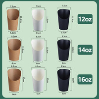 Gobelets à gaufres en papier kraft enduit jetables personnalisés de 12 oz, 14 oz et 16 oz, directement de l'usine