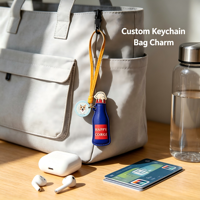 Hochwertiger Maßgefertigter Original-Charakterdesign PU-Leder Schlüsselanhänger mit Ring und Taschenbefestigungsfunktion PP-Baumwollfüllung Unisex