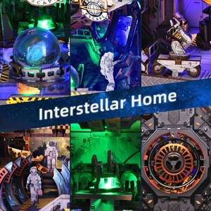 Interstellar Home DIY Puzzle en bois Book Nook 3D Space Themed Mini Bookshelf Decor Sci Fi Gift pour adultes et adolescents - Product Image 3