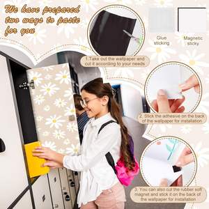 Casier à papier peint de marguerite élégante de couleur bricolage personnalisé décor magnétique amovible pour l'école et le bureau - Product Image 2