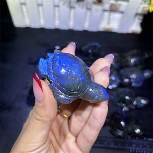 Kerajinan Ukiran Kristal Batu Alam Grosir Kindfull, Ukiran Kristal Penyu Labradorite, Hewan untuk Dekorasi Halloween - Product Image 2