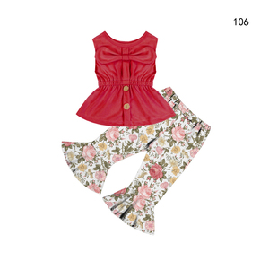 Tenues d'été sans manches à la mode pour filles, ensemble de vêtements pour enfants 2 pièces, vêtements pour filles de 1 an, ensembles de vêtements pour enfants en gros - Product Image 4