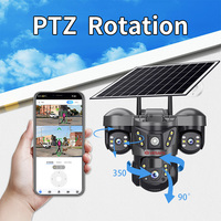 Caméra solaire extérieure VESAFE 6MP 3 objectifs 3 écrans Alarme PIR Sécurité CCTV Étanche IPC avec panneau solaire 8W Batterie 8000mAh