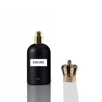 Venta al por mayor personalizado negro 100ml 50ml 30ml botella de perfume de lujo vacío vidrio Spray botellas de perfume embalaje con tapa