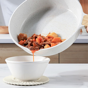 High Quality Ceramic Nonstick Glass Cover Cookware 4-5L Capacity Gas & Induction Die Cast Aluminium Frying <b>Pan</b> - Product Image 4