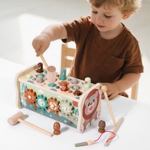 Juguete Montessori de Madera: <span class=keywords><strong>Martillo</strong></span> de Golpeo, Xilófono, Pesca de Gusanos y Caja de Juguetes para Bebés y Niños Pequeños - Regalo Educativo Temprano - Product Image 5