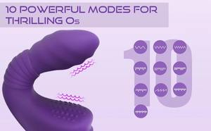 Kablosuz uzaktan kumanda güvenli silikon yapay penis şekli seks oyuncakları titreşimli G Spot mor yapay penis vibratör kadınlar çiftler için - Product Image 5