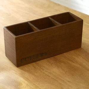 Meilleure vente support de cuillère en bois porte-couverts pour cuisine table à manger organisateur caddie de rangement à bas prix - Product Image 4