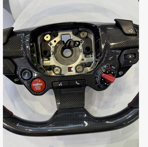 Volant de course YLD haut de gamme pour <span class=keywords><strong>Ferrari</strong></span> - Poignée en Alcantara et accent rouge, pour les voyages transfrontaliers et la conduite performante - Product Image 5