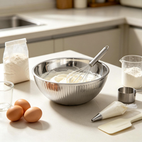 Bol à salade professionnel en acier inoxydable triple couche, design moderne, écologique, finition rose gold poli, robuste, pour restaurant et hôtel
