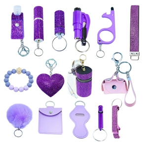 New Diamond Rhinestone Lipstick Bag Wristlet <b>Keychain</b> Alarm Safety <b>Keychain</b> Set <b>Wholesale</b> <b>Self</b> <b>Defense</b> for Women - Product Image 1